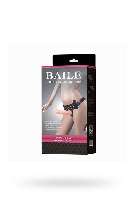 baile™ - jessica vibrerende strap-on voorbinddildo met afstandbediening 19cm