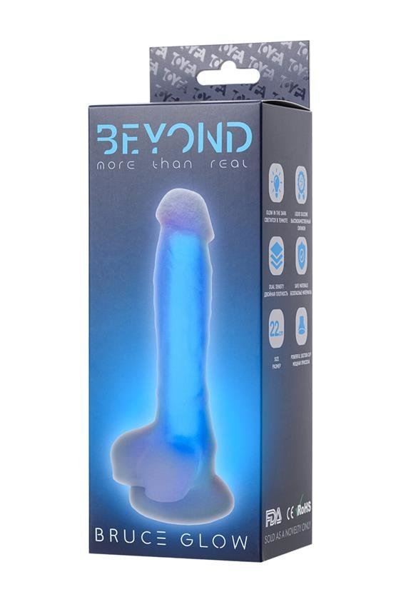 Toyfa™ - Beyond glow Dildo Blauw 13cm